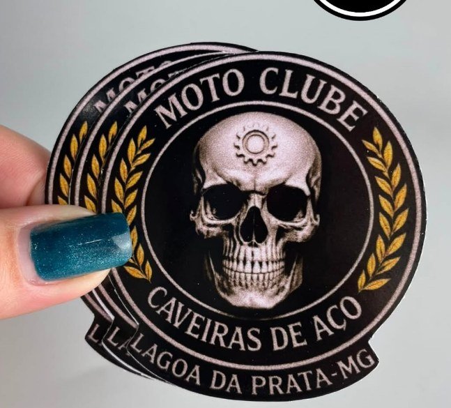 Adesivo de motoclube com recorte eletrônico
